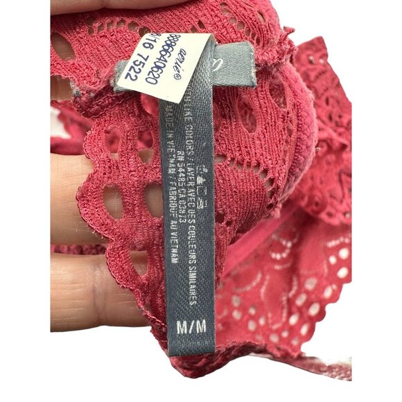 Aerie Coral Wide Strap Non Padded Wireless Pullover Lace Bralette Size Medium - Picture 4 of 5